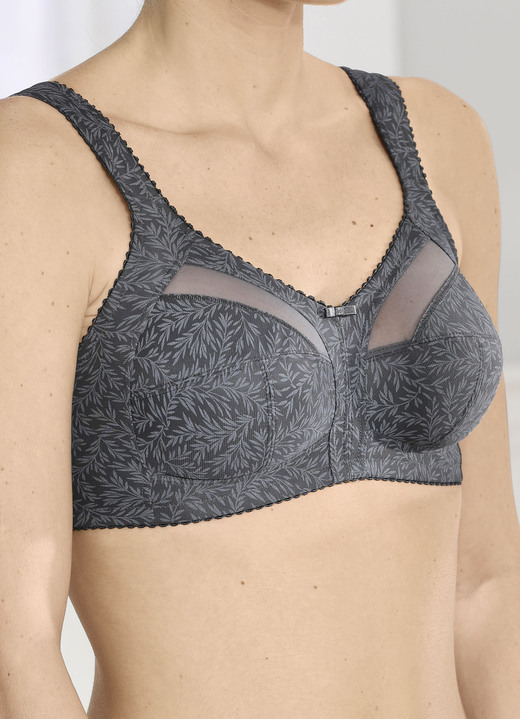 Soft-BH - Format BH mit Floraldessin, in Größe 080 bis 105, in Cup D, in Farbe ANTHRAZIT Ansicht 1