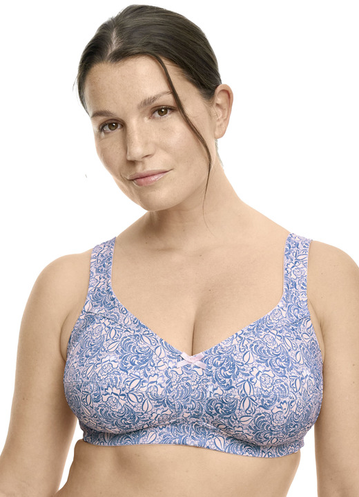 Soft-BH - Susa BH mit verstärktem Rückteil, in Größe 080 bis 120, in Cup F, in Farbe ROSÉ-JEANSBLAU Ansicht 1