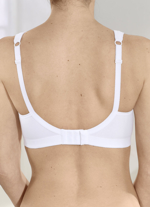 Soft-BH - Swegmark of Sweden BH mit Spitzeneinsätzen, in Größe 075 bis 100, in Cup F, in Farbe WEISS Ansicht 6
