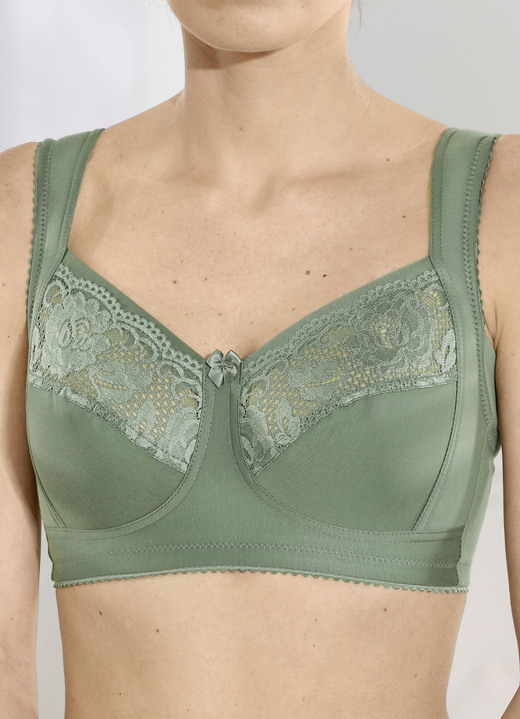 Soft-BH - Miss Mary BH mit Elastikspitzeneinsätzen, in Größe 080 bis 115, in Cup F, in Farbe WEISS Ansicht 6