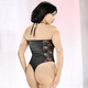 Dessous - Atemberaubernder Stringbody in Mattlook mit Spitzeneinsätzen, in Größe L bis XL, in Farbe SCHWARZ – Farbe SCHWARZ – Ansicht 2