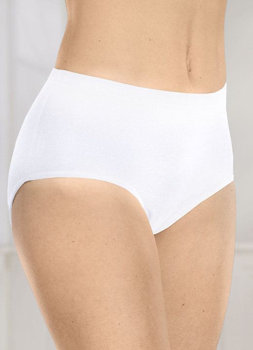 Slips - Fünferpack Slips mit Gummizug im Bund Ansicht 3 Slips - Fünferpack Slips mit Gummizug im Bund, in Größe 038 bis 056, in Farbe 3X SCHWARZ, 2X WEISS Ansicht 3