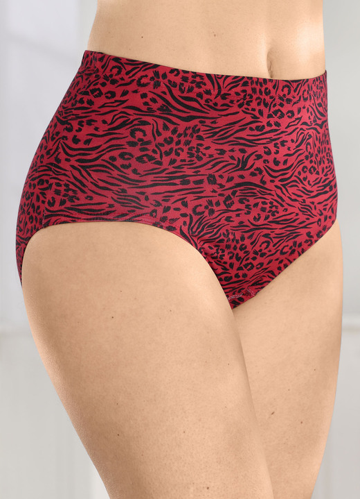 Slips - Viererpack Slips mit Gummizug im Bund, in Größe 038 bis 056, in Farbe ROT-SCHWARZ Ansicht 2