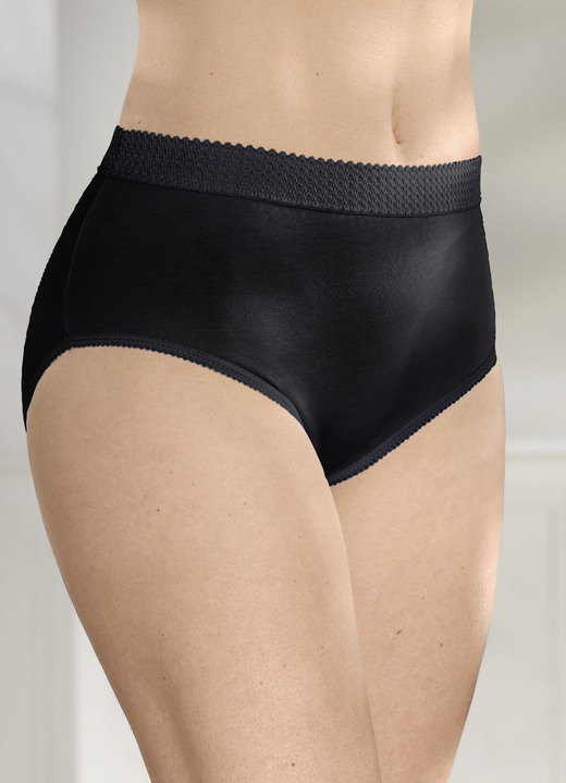 Slips - Sechserpack Slips mit elastischen Beinabschlüssen Ansicht 5 Slips - Sechserpack Slips mit elastischen Beinabschlüssen, in Größe 038 bis 056, in Farbe 2X GRAU MELIERT, 2X WEISS, 2X SCHWARZ Ansicht 5