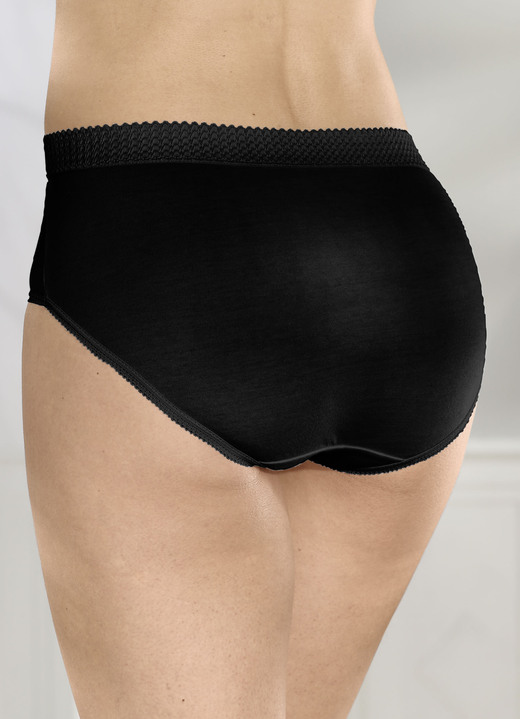 Slips - Sechserpack Slips mit elastischen Beinabschlüssen Ansicht 6 Slips - Sechserpack Slips mit elastischen Beinabschlüssen, in Größe 038 bis 056, in Farbe 2X GRAU MELIERT, 2X WEISS, 2X SCHWARZ Ansicht 6