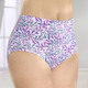 Slips - Viererpack Slips mit Gummizug im Bund, in Größe 038 bis 056, in Farbe WEISS-LILA-BUNT – Farbe WEISS-LILA-BUNT – Ansicht 1