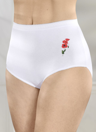 Fünferpack Slips mit Blumenmotiv