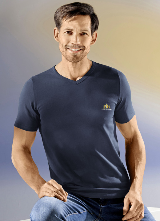 - Dreierpack Shirts mit V-Ausschnitt, in Größe 005 bis 011, in Farbe 2X KHAKI, 1X MARINE Ansicht 2