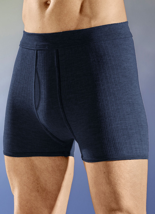 Slips & Unterhosen - Viererpack Unterhosen mit Softbund, in Größe 005 bis 012, in Farbe 2X GRAU MELIERT, 2X MARINE Ansicht 2