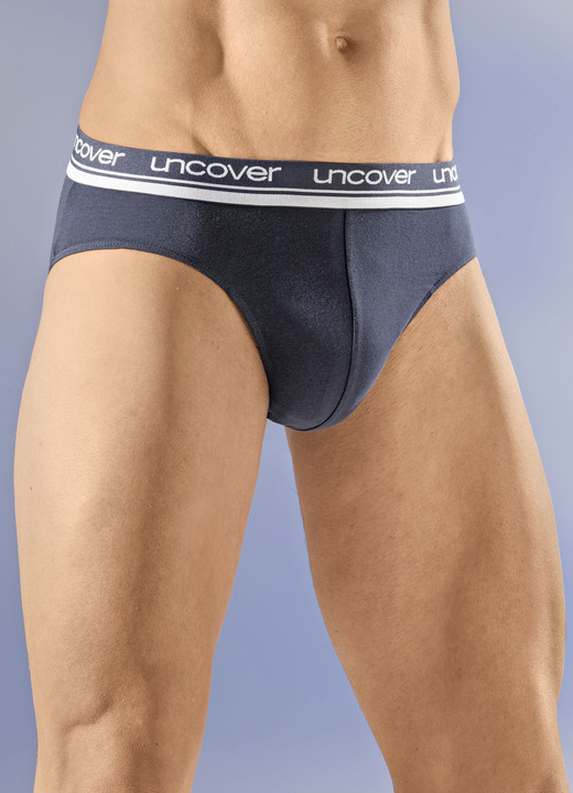 Slips & Unterhosen - uncover by Schiesser, Dreierpack Slips mit Elastikbund, in Größe 004 bis 009, in Farbe 3X SCHWARZ Ansicht 2