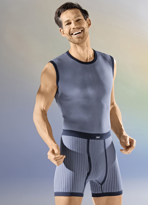 - Dreierpack Muskelshirts mit Kontrasteinfassung, in Größe 005 bis 011, in Farbe 2X INDIGO-MARINE, 1X MARINE-INDIGO Ansicht 2