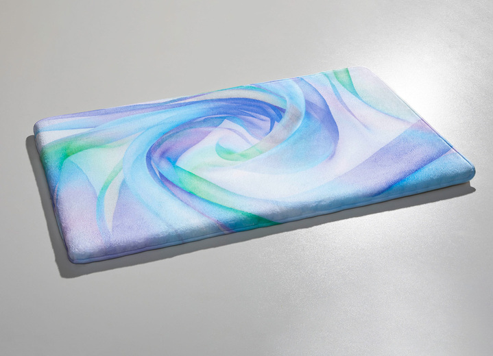 Badgarnituren - Traumhaft weiche, bedruckte Badvorleger, in Größe 100 (Vorleger halbrund, 50/ 80 cm) bis 112 (Motiv-WC-Deckelbezug, 47/ 50 cm), in Farbe ROT-GELB Ansicht 6