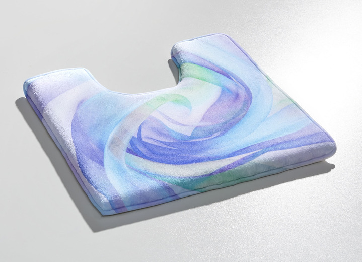 Badgarnituren - Traumhaft weiche, bedruckte Badvorleger, in Größe 100 (Vorleger halbrund, 50/ 80 cm) bis 112 (Motiv-WC-Deckelbezug, 47/ 50 cm), in Farbe ROT-GELB Ansicht 7