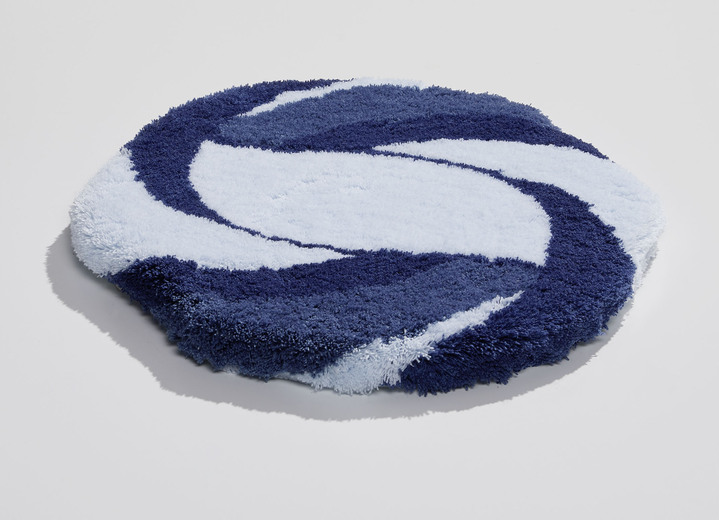 Badgarnituren - Barfußweiche Badvorleger von Kleine Wolke, in Größe 100 (Vorleger halbrund, 50/ 80 cm) bis 112 (WC-Deckelbezug, 47/ 50 cm), in Farbe BLAU Ansicht 2