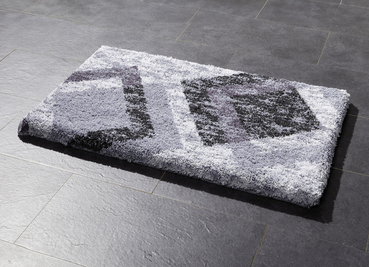 Badgarnituren - Moderne Badgarnitur aus dem Hause Grund, in Größe 100 (Vorleger halbrund, 50/ 80 cm) bis 112 (WC-Deckelbezug, 47/ 50 cm), in Farbe TERRA-GRAU Ansicht 5