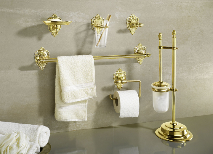 Badezimmeraccessoires - Herrliches Badezimmer-Zubehör aus poliertem Messing, in Farbe MESSING, in Ausführung Handtuchhalter Ansicht 1