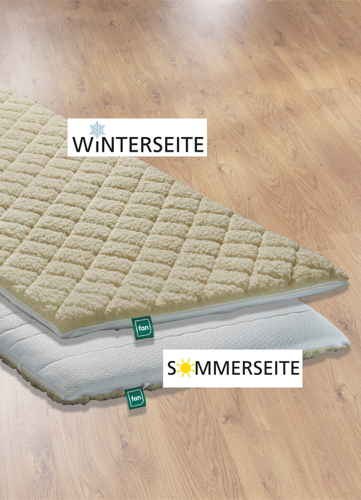 Matratzen & Topper - F.a.n. Lammflor-Topper – perfektes Liegegefühl zu jeder Jahreszeit!, in Größe 130 (80/200 cm) bis 139 (200/200 cm), in Farbe