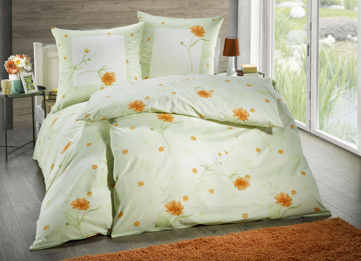 Heimtextilien - Bettwäsche-Garnitur in Renforcé-Qualität, in Größe 111 (40/80 cm + 135/200 cm) bis 115 (80/80 cm + 155/220 cm), in Farbe APRICOT Ansicht 2