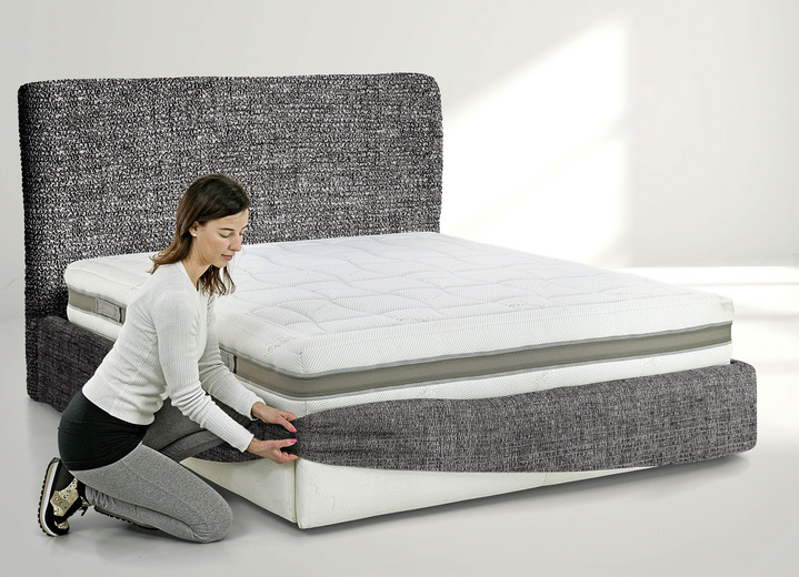 Spannbetttücher - Stretchbezug für Boxspringbett in Mikrofaser-Qualität Ansicht 4 Spannbetttücher - Stretchbezug für Boxspringbett in Mikrofaser-Qualität, in Größe 161 (für Einzelbett, 80–120 cm) bis 163 (für Doppelbett, 190–210 cm), in Farbe NATUR Ansicht 4