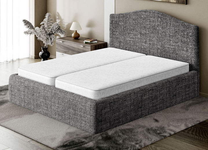 Spannbetttücher - Stretchbezug für Boxspringbett in Mikrofaser-Qualität, in Größe 161 (für Einzelbett, 80–120 cm) bis 163 (für Doppelbett, 190–210 cm), in Farbe GRAU Ansicht 1