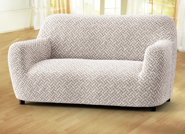 Sessel- & Sofaüberwürfe - Passgenaue Stretchbezüge in Mikrofaser-Qualität, in Größe 101 (Sesselbezug) bis 105 (TV-Sessel-Bezug), in Farbe BEIGE Ansicht 1