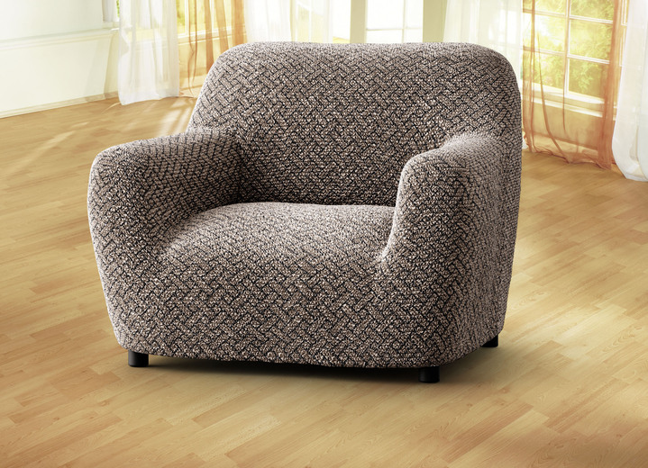Sessel- & Sofaüberwürfe - Passgenaue Stretchbezüge in Mikrofaser-Qualität, in Größe 101 (Sesselbezug) bis 105 (TV-Sessel-Bezug), in Farbe BEIGE Ansicht 5