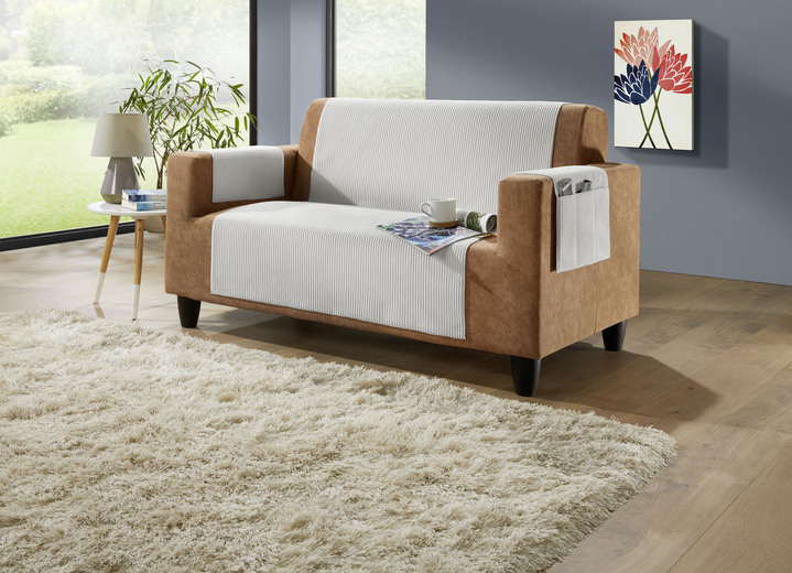 Sessel- & Sofaüberwürfe - Wohnaccessoires mit Anti-Rutsch-Beschichtung, in Größe 101 (Sesselschoner, 50x140 cm) bis 924 (Kissenbezug, 40x 80 cm), in Farbe TERRA Ansicht 8