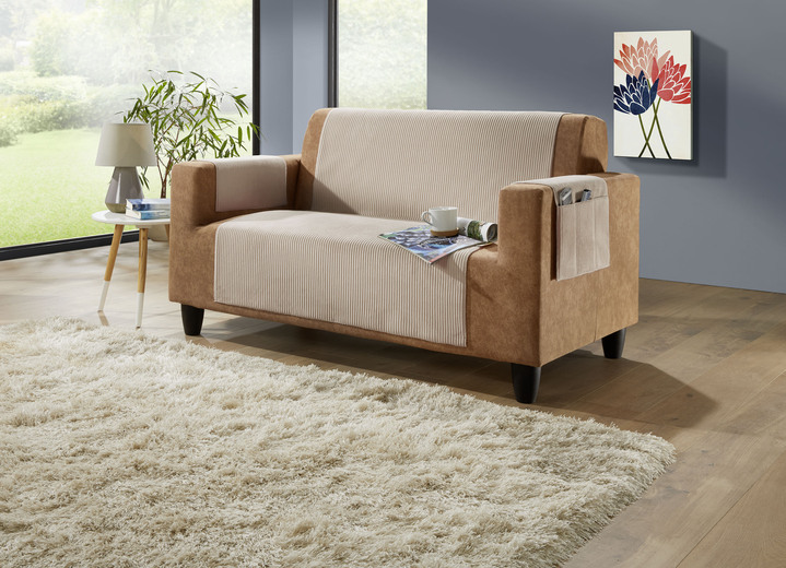 Sessel- & Sofaüberwürfe - Wohnaccessoires mit Anti-Rutsch-Beschichtung, in Größe 101 (Sesselschoner, 50x140 cm) bis 924 (Kissenbezug, 40x 80 cm), in Farbe TERRA Ansicht 12
