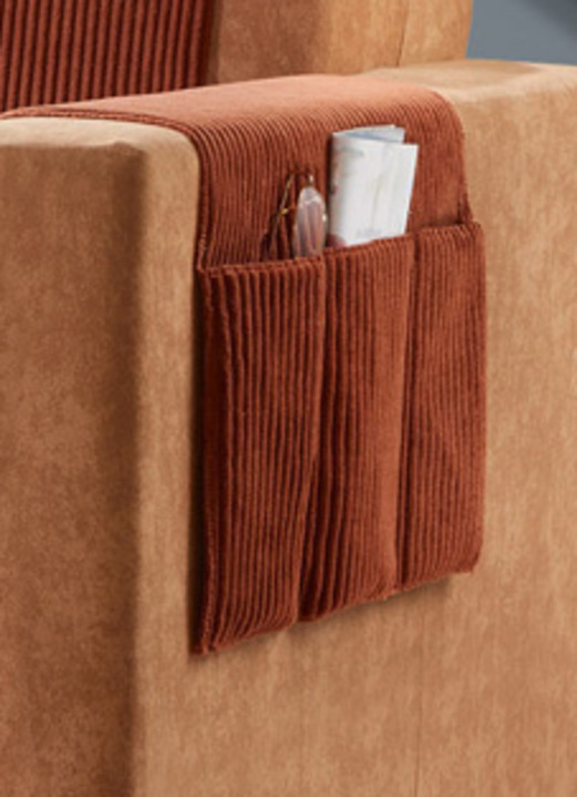 Sessel- & Sofaüberwürfe - Wohnaccessoires mit Anti-Rutsch-Beschichtung, in Größe 101 (Sesselschoner, 50x140 cm) bis 924 (Kissenbezug, 40x 80 cm), in Farbe TERRA Ansicht 1