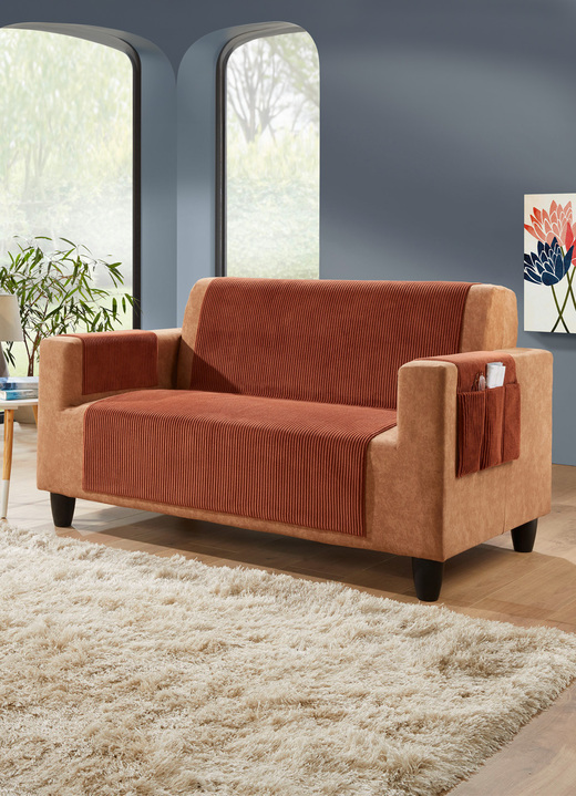 Sessel- & Sofaüberwürfe - Wohnaccessoires mit Anti-Rutsch-Beschichtung, in Größe 101 (Sesselschoner, 50x140 cm) bis 924 (Kissenbezug, 40x 80 cm), in Farbe GRÜN Ansicht 34