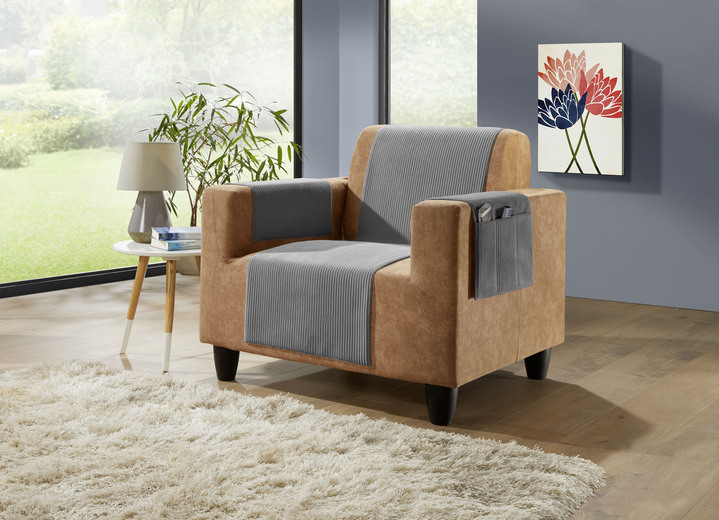 Sessel- & Sofaüberwürfe - Wohnaccessoires mit Anti-Rutsch-Beschichtung, in Größe 101 (Sesselschoner, 50x140 cm) bis 924 (Kissenbezug, 40x 80 cm), in Farbe GRÜN Ansicht 15