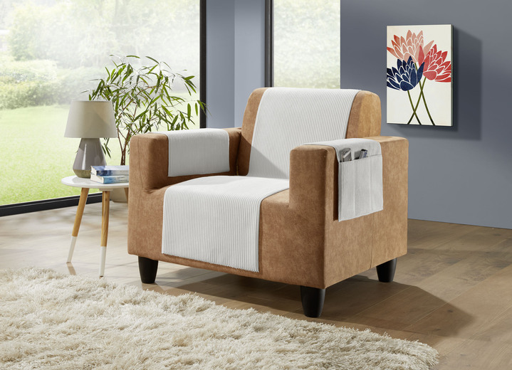 Sessel- & Sofaüberwürfe - Wohnaccessoires mit Anti-Rutsch-Beschichtung, in Größe 101 (Sesselschoner, 50x140 cm) bis 924 (Kissenbezug, 40x 80 cm), in Farbe GRÜN Ansicht 7