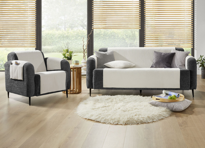 Sessel- & Sofaüberwürfe - Wohnaccessoires mit Anti-Rutsch-Beschichtung, in Größe 101 (Sesselschoner, 50x140 cm) bis 924 (Kissenbezug, 40x 80 cm), in Farbe GRÜN Ansicht 21