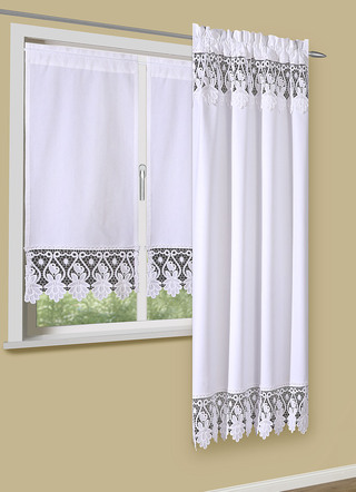 Fensterdekoration aus reiner Baumwolle mit hochwertiger Spitze
