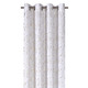 Modern - Übergardine mit hübschem Rosen-Dessin, in Größe 365 (H145xB135 cm) bis 456 (H245xB135 cm), in Farbe GRAU-SILBER, in Ausführung mit Ösen – Farbe WEISS-GOLD – Ansicht 2