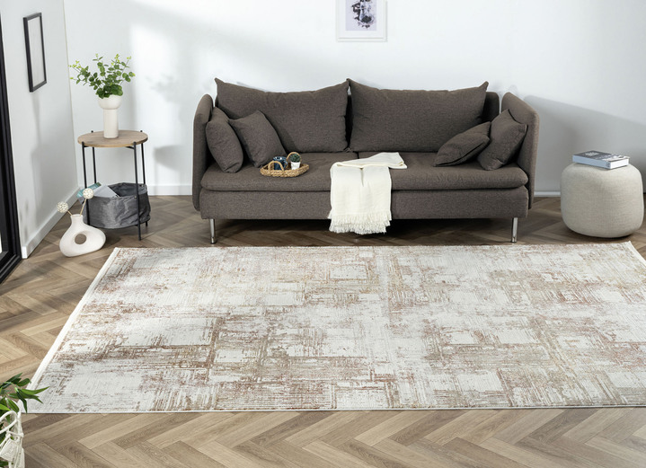 Modern - Brücken und Teppiche mit Rückenmaterial aus reine Baumwolle, in Größe 113 (Brücke, 80x150 cm) bis 284 (Teppich, 200x290 cm), in Farbe NATUR Ansicht 1