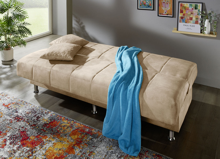 Schlafsofas - Schlafsofa mit Bettkasten und Dekokissen, in Farbe BRAUN Ansicht 4