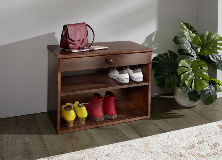 Garderobenmöbel - Schuhregal mit Schublade, in Farbe WEISS Ansicht 3