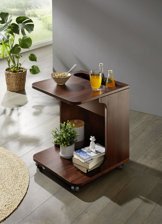 Kleinmöbel - Servierwagen aus massivem Buchenholz, in Farbe WEISS Ansicht 3