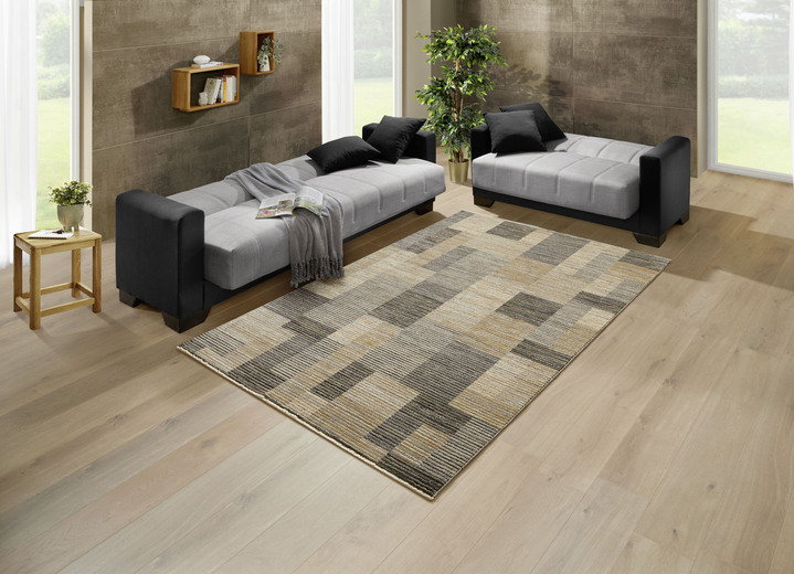 Polstergruppen - Moderne Polstermöbel mit Bonnellfederkern, in Farbe SCHWARZ-SILBER, in Ausführung 1 Dreisitzer + 2 Sessel Ansicht 4