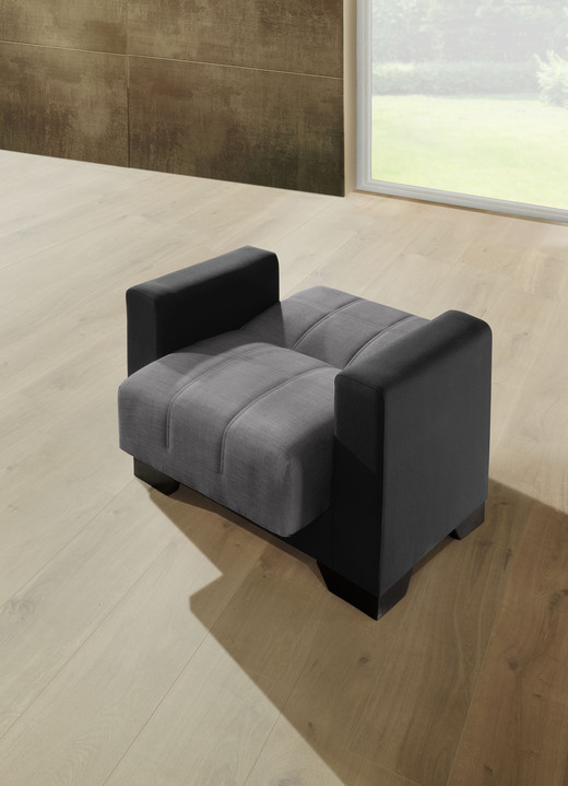 Polstergruppen - Moderne Polstermöbel mit Zierkissen, in Farbe SCHWARZ-GRAU, in Ausführung Sessel Ansicht 2