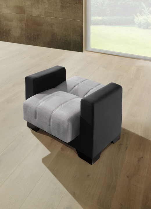 Polstergruppen - Moderne Polstermöbel mit Bonnellfederkern, in Farbe SCHWARZ-SILBER, in Ausführung 1 Dreisitzer + 2 Sessel Ansicht 6