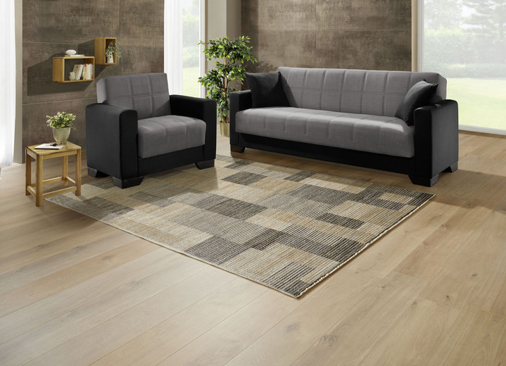 Polstergruppen - Moderne Polstermöbel mit Zierkissen, in Farbe SCHWARZ-GRAU, in Ausführung Sessel Ansicht 4