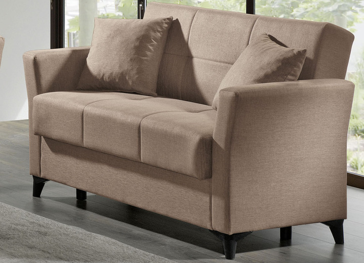 Moderne Möbel - Gemütliche Polstermöbel mit Bettfunktion, in Farbe BEIGE, in Ausführung Zweisitzer Ansicht 1