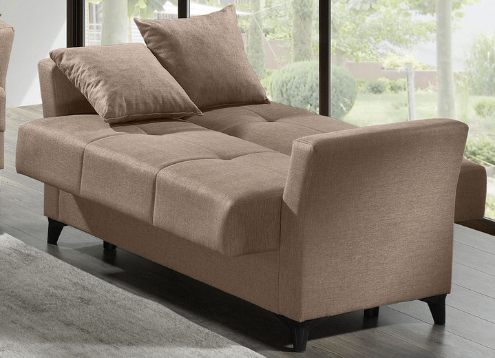 Moderne Möbel - Gemütliche Polstermöbel mit Bettfunktion, in Farbe BEIGE, in Ausführung Zweisitzer Ansicht 2