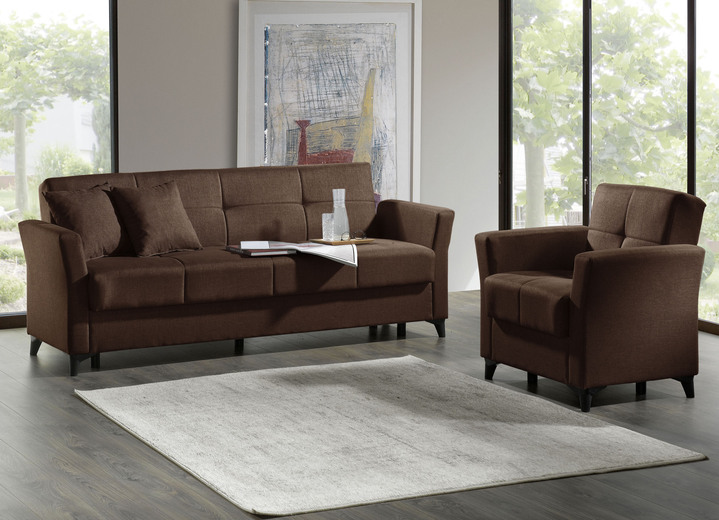 Moderne Möbel - Gemütliche Polstermöbel mit Bettfunktion, in Farbe BEIGE, in Ausführung Zweisitzer Ansicht 4