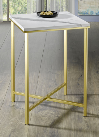 Beistelltische aus goldfarben lackiertem Stahlrohr