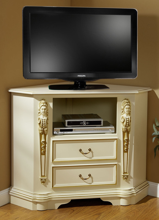 Kommoden - Italienische Kommodenserie mit reich verzierten Fronten, in Farbe NUSSBAUM-GOLD, in Ausführung Schubladenkommode Ansicht 3