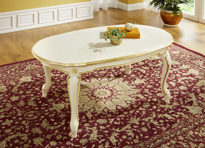 Couchtische - Couchtisch mit geschwungenen Tischbeinen, in Farbe NUSSBAUM Ansicht 2