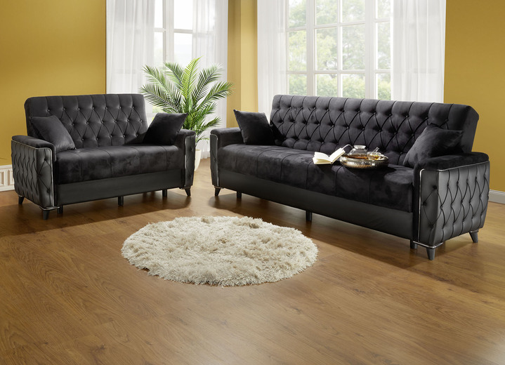 Polstergruppen - Polstermöbel mit Bettkasten und Liegefunktion, in Farbe CREME, in Ausführung Sessel mit Funktion Ansicht 11